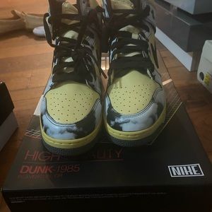 Nike dunk high 1985 black acid wash (size 10)